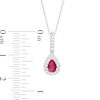Thumbnail Image 2 of Pear-Shaped Ruby and 0.13 CT. T.W. Diamond Teardrop Pendant in 10K White Gold