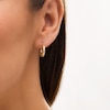 Thumbnail Image 1 of 15.0mm Beaded Stripe Graduating Hoop Earrings in 14K Gold