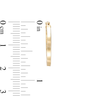 20.0mm Square Tube Hoop Earrings in 14K Gold