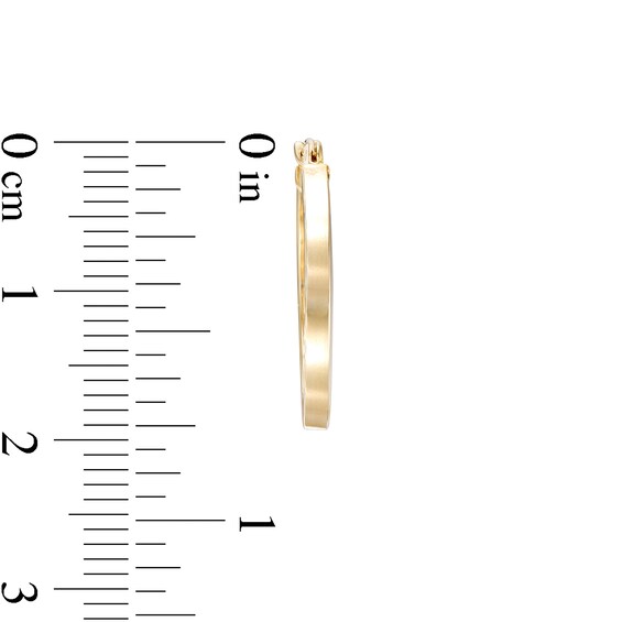 20.0mm Square Tube Hoop Earrings in 14K Gold