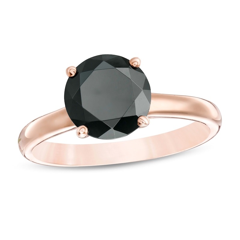 Main Image 1 of 3.00 CT. Black Diamond Solitaire Engagement Ring in 10K Rose Gold