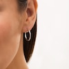 Thumbnail Image 1 of 20.0mm Diamond-Cut Square Tube Hoop Earrings in 14K White Gold
