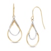 Thumbnail Image 0 of Interlocking Double Teardrop Earrings in 14K Two-Tone Gold