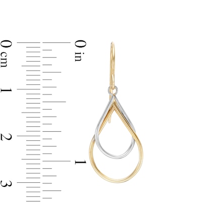 Interlocking Double Teardrop Earrings in 14K Two-Tone Gold