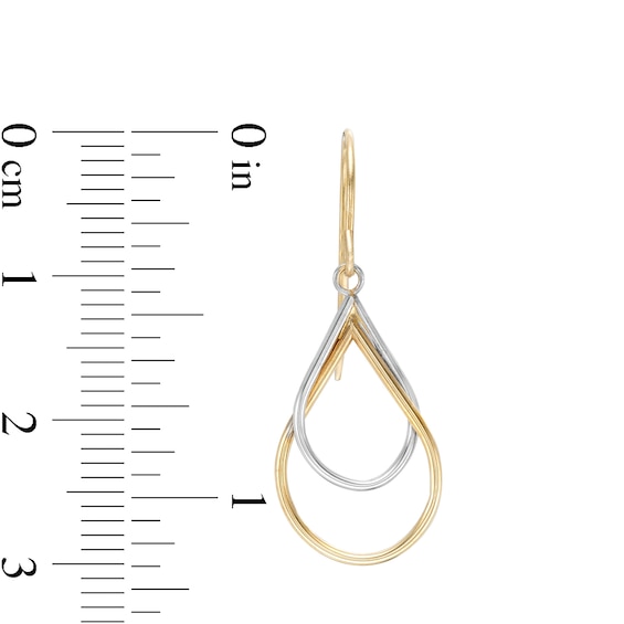 Interlocking Double Teardrop Earrings in 14K Two-Tone Gold