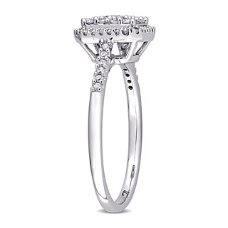 0.50 CT. T.W. Diamond Cushion Frame Engagement Ring in 10K White Gold