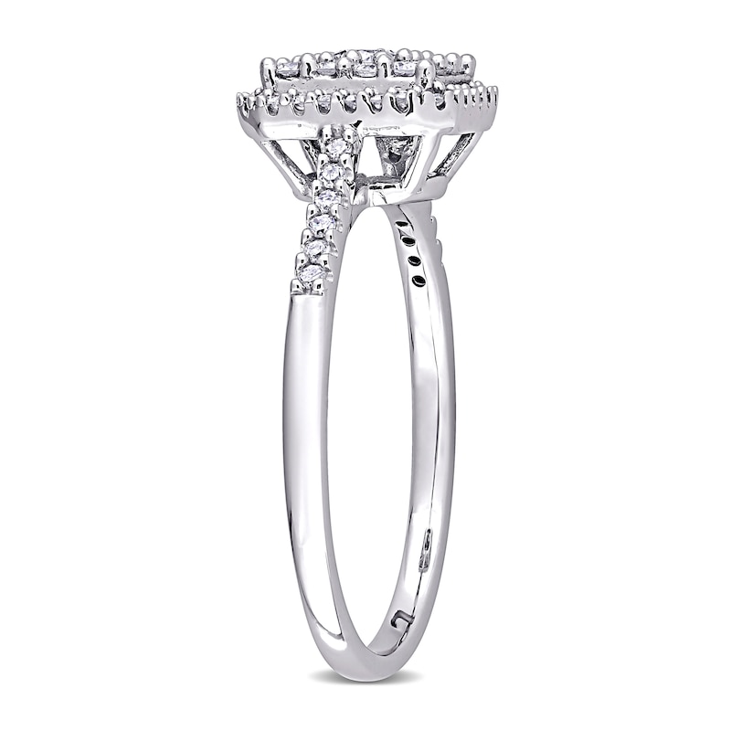 0.50 CT. T.W. Diamond Cushion Frame Engagement Ring in 10K White Gold