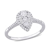 0.49 CT. T.W. Composite Diamond Pear-Shaped Frame Engagement Ring in 10K White Gold