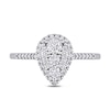 Thumbnail Image 3 of 0.49 CT. T.W. Composite Diamond Pear-Shaped Frame Engagement Ring in 10K White Gold