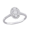 0.49 CT. T.W. Composite Diamond Oval Frame Engagement Ring in 10K White Gold