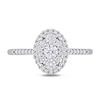 0.49 CT. T.W. Composite Diamond Oval Frame Engagement Ring in 10K White Gold