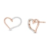 0.115 CT. T.W. Diamond Heart Outline Stud Earrings in 10K Rose Gold