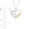 Thumbnail Image 2 of 0.04 CT. T.W. Diamond Filigree Heart "MOM" Pendant in Sterling Silver and 10K Gold