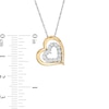 Thumbnail Image 2 of Diamond Accent Tilted Double Heart Pendant in Sterling Silver and 10K Gold