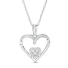 Thumbnail Image 0 of 0.085 CT. T.W. Composite Diamond Double Heart Pendant in Sterling Silver