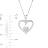 Thumbnail Image 2 of 0.085 CT. T.W. Composite Diamond Double Heart Pendant in Sterling Silver