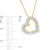 0.04 CT. T.W. Diamond Frame Tilted Heart Pendant in Sterling Silver and 14K Gold Plate