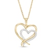 Thumbnail Image 0 of 0.087 CT. T.W. Diamond Double Heart Pendant in 10K Gold