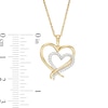 Thumbnail Image 2 of 0.087 CT. T.W. Diamond Double Heart Pendant in 10K Gold
