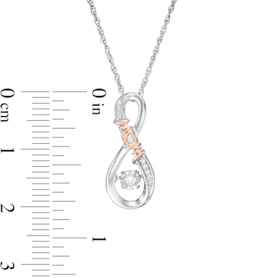 Unstoppable Love™ 0.04 CT. T.W. Diamond Infinity "MOM" Pendant in Sterling Silver and 10K Rose Gold