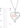 Thumbnail Image 2 of 0.04 CT. T.W. Diamond and Cursive "Mom" Loop Heart Pendant in Sterling Silver and 10K Rose Gold
