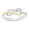 Thumbnail Image 0 of 0.085 CT. T.W. Diamond Infinity Ring in Sterling Silver and 10K Gold