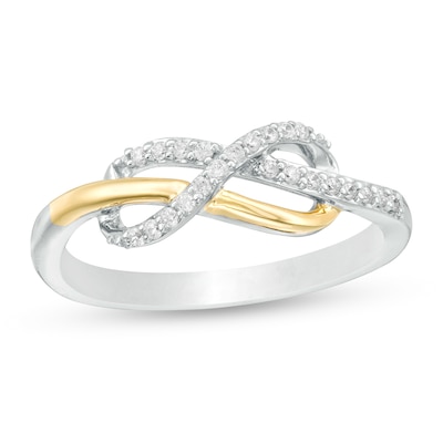 0.085 CT. T.W. Diamond Infinity Ring in Sterling Silver and 10K Gold