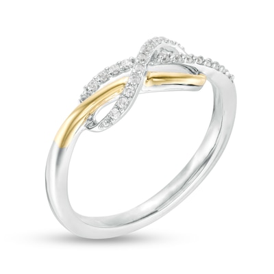 0.085 CT. T.W. Diamond Infinity Ring in Sterling Silver and 10K Gold