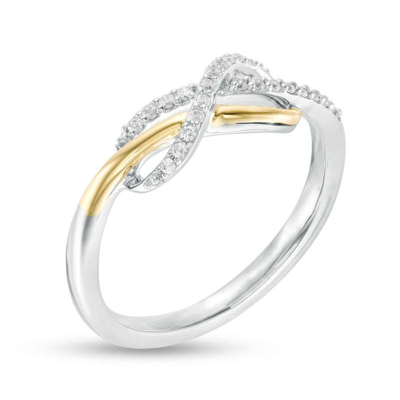 0.085 CT. T.W. Diamond Infinity Ring in Sterling Silver and 10K Gold