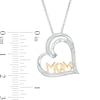 Thumbnail Image 2 of 0.04 CT. T.W. Diamond Tilted Heart "MOM" Pendant in Sterling Silver and 10K Gold