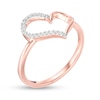 0.066 CT. T.W. Diamond Heart Vintage-Style Ring in 10K Rose Gold