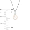 Thumbnail Image 2 of 7.0mm Freshwater Cultured Pearl and Lab-Created White Sapphire Pendant in Sterling Silver