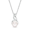 Thumbnail Image 0 of 7.0mm Freshwater Cultured Pearl Cascading Drop Pendant in 10K White Gold