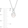 Thumbnail Image 2 of 7.0mm Freshwater Cultured Pearl Cascading Drop Pendant in 10K White Gold