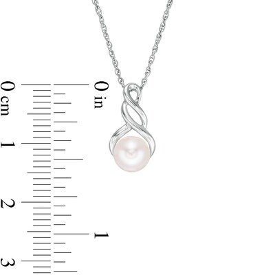 7.0mm Freshwater Cultured Pearl Cascading Drop Pendant in 10K White Gold