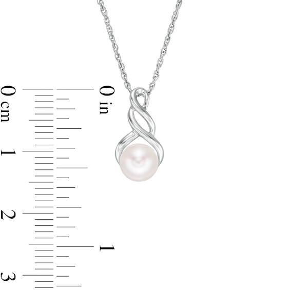 7.0mm Freshwater Cultured Pearl Cascading Drop Pendant in 10K White Gold