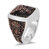 Enchanted Disney Men's Beast Square Signet with Antique Copper Inlay Ring in Sterling Silver - Size 10