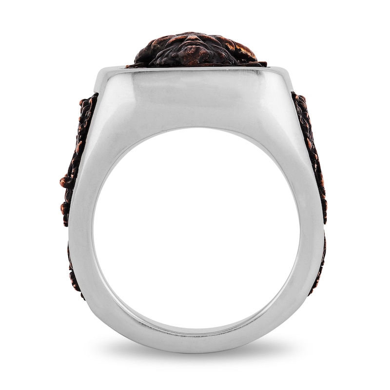 Enchanted Disney Men's Beast Square Signet with Antique Copper Inlay Ring in Sterling Silver - Size 10|Peoples Jewellers