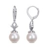 11.0-12.0mm Freshwater Cultured Pearl and 0.05 CT. T.W. Diamond Bead Drop Earrings in Sterling Silver