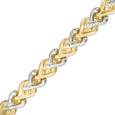 5.7mm Infinity Link Bracelet in Hollow 10K Two-Tone Gold - 7.25"