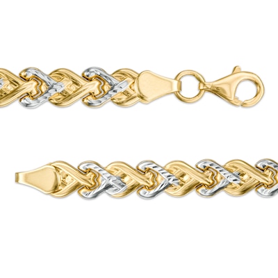 5.7mm Infinity Link Bracelet in Hollow 10K Two-Tone Gold - 7.25"