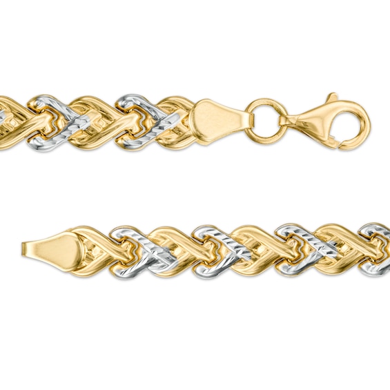 5.7mm Infinity Link Bracelet in Hollow 10K Two-Tone Gold - 7.25"