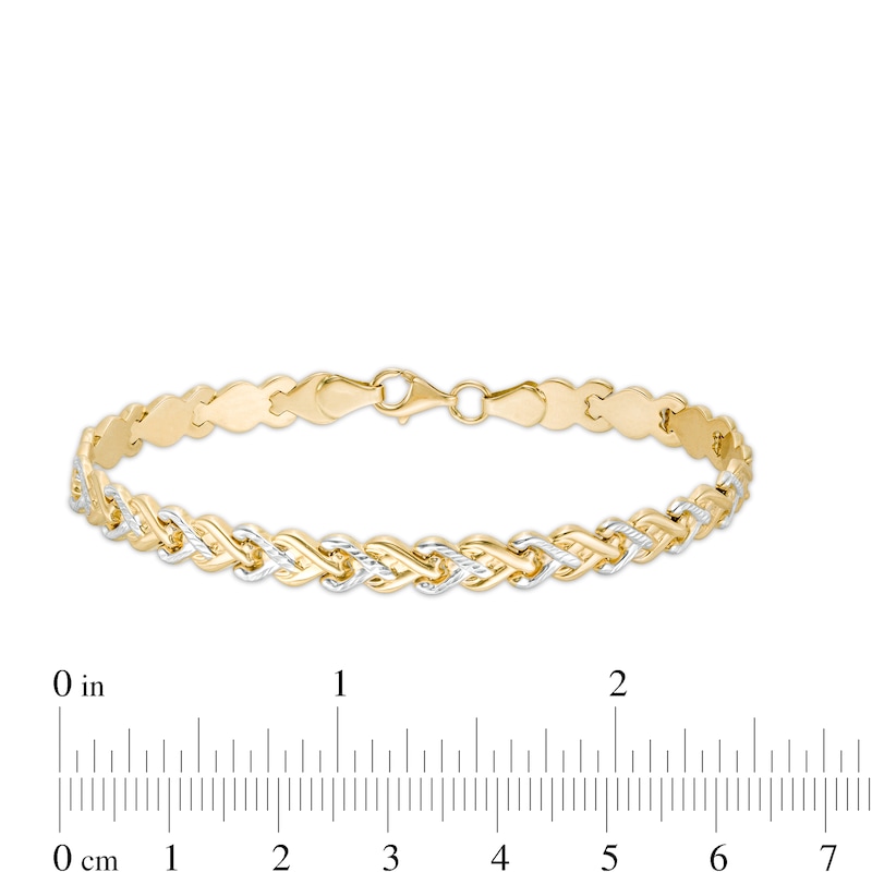 5.7mm Infinity Link Bracelet in Hollow 10K Two-Tone Gold - 7.25"