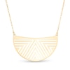 Geometric Cutout Crescent Necklace in 14K Gold