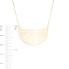 Geometric Cutout Crescent Necklace in 14K Gold