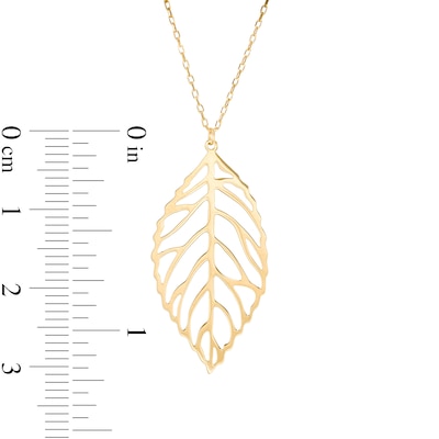 Made in Italy Leaf Cutout Pendant in 14K Gold