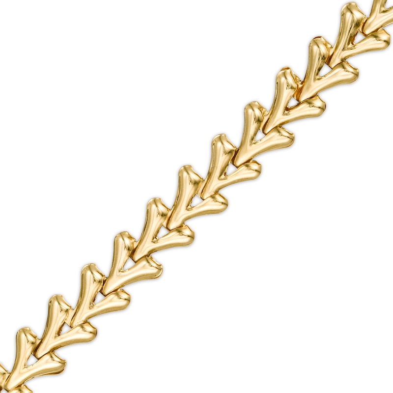 Interlocking V-Link Bracelet in 10K Gold - 7.25"|Peoples Jewellers