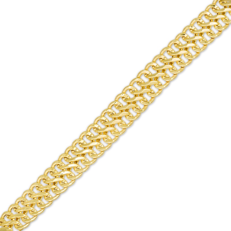 Italian Gold 7.7mm Double Row S-Link Chain Bracelet in Hollow 14K Gold - 7.5"