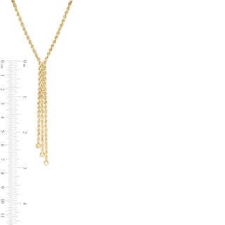 Rope Chain Lariat Necklace in 10K Gold - 17"