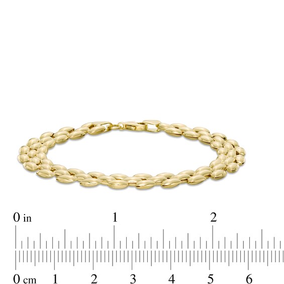 8.05mm Panther Link Chain Bracelet in 10K Gold - 7.25"